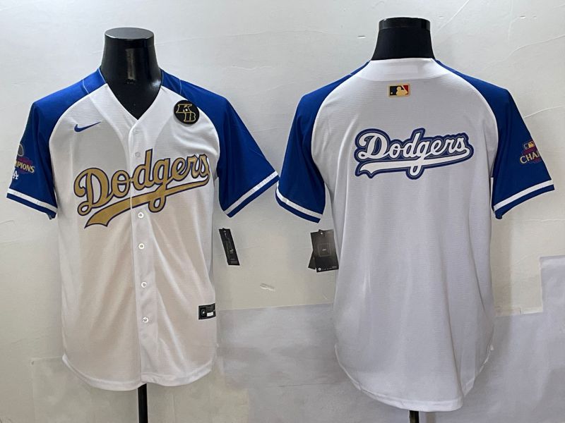 Men Los Angeles Dodgers Blank White Blue Gold Game Nike 2025 MLB Jersey style 42919
